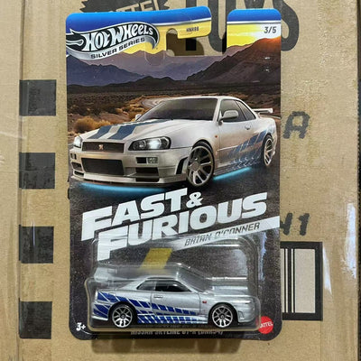 Hot Wheels Fast & Furious Hnr88 Series Alloy Car Model 1/64 Toyota Subaru Mitsubishi Simulation Cars Model Toy Boy Birthday Gift