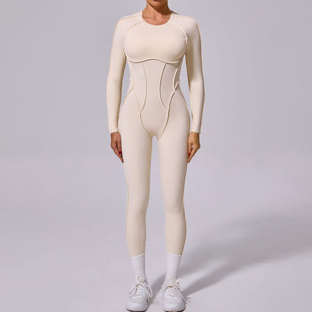 One-piece Yoga Jumpsuit Women Long Sleeved Set Quick Drying Yoga suit Gym Training Suit  Sportswear Bodysuits Women Fitness Set