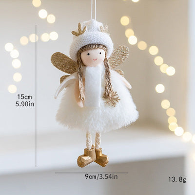 New Christmas Plush Angel Doll Pendant Ornaments Xmas Tree Hanging Decorations For Home Festive Party Decor 2024 New Year Gifts