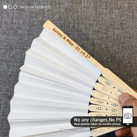 Personalized Wedding Fans Custom Hand Fan For Bridal Shower Beach And Summer Wedding Favors Rustic And Elegant Wooden Paper Fans