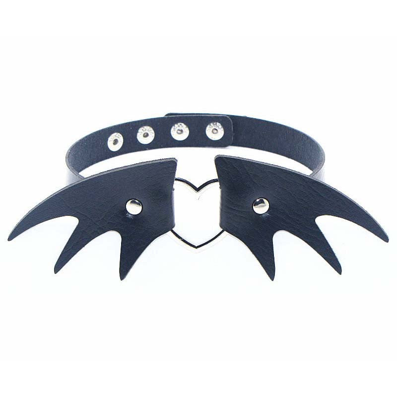 Woman Black Punk Choker Collar Necklace Sexy PU Leather Heart Lock Key Spike Chocker Gothic Cosplay Accessories Party Jewelry