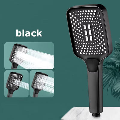 3 Mode Adjustable High Pressure Shower Head Handheld Large Flow Water Saving Pressurized Shower Head Mixer Bathroom Accessories