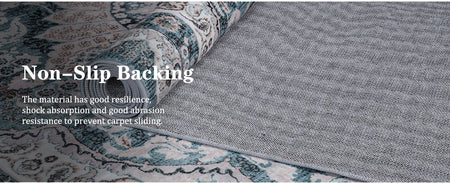 Area Rugs for Living Room, Machine Washable Vintage Rug, Non-Slip Low Pile Throw Rugs with Rubber Backing Washable Carpet