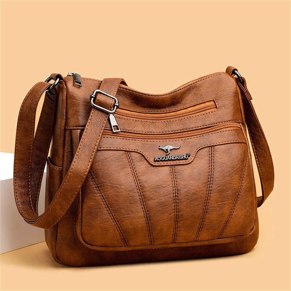 Soft Leather Women Bag Branded Designer Ladies Handbag Purses 2023 Luxury Female Shoulder Bag Large Capacity Crossbody Bags Sac
