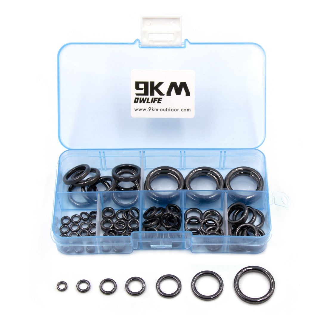 Fishing Rod Guides Ring 10Pcs~100Pcs Wear Resistant Ceramic Guide Ring Rod Repair Replacement Kit Alconite Ring Black 6mm~47.3mm