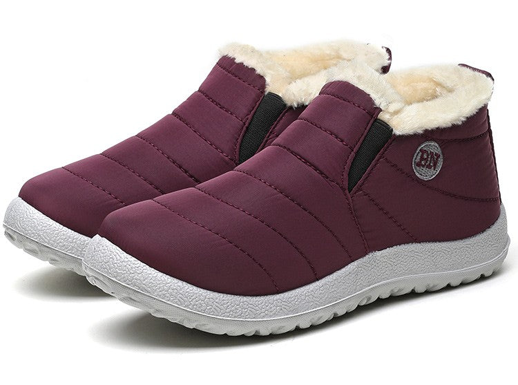 Women Boots Waterproof Winter Boots Fur Shoes Women Slip On Ankle Boots Snow Botas Mujer 2025 Winter Shoes Couple Short Boot