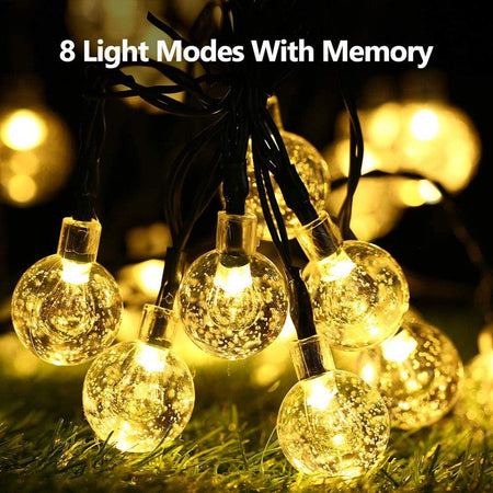 5-22M Solar String Lights Outdoor 200 Led Crystal Globe Lights Waterproof Solar Festoon Fairy Light For Garden Christmas Decor