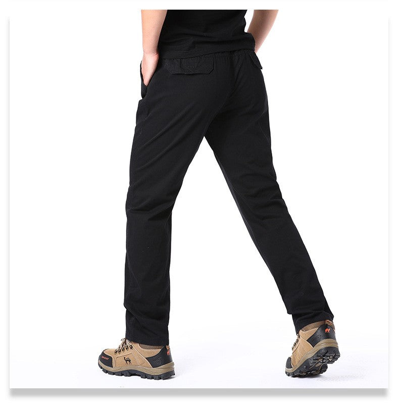 Casual Pants Men's Spring Autumn Cotton Cargo Trousers Plus Size Large Sports Pants Loose Straight Man Elastic Waist Pants