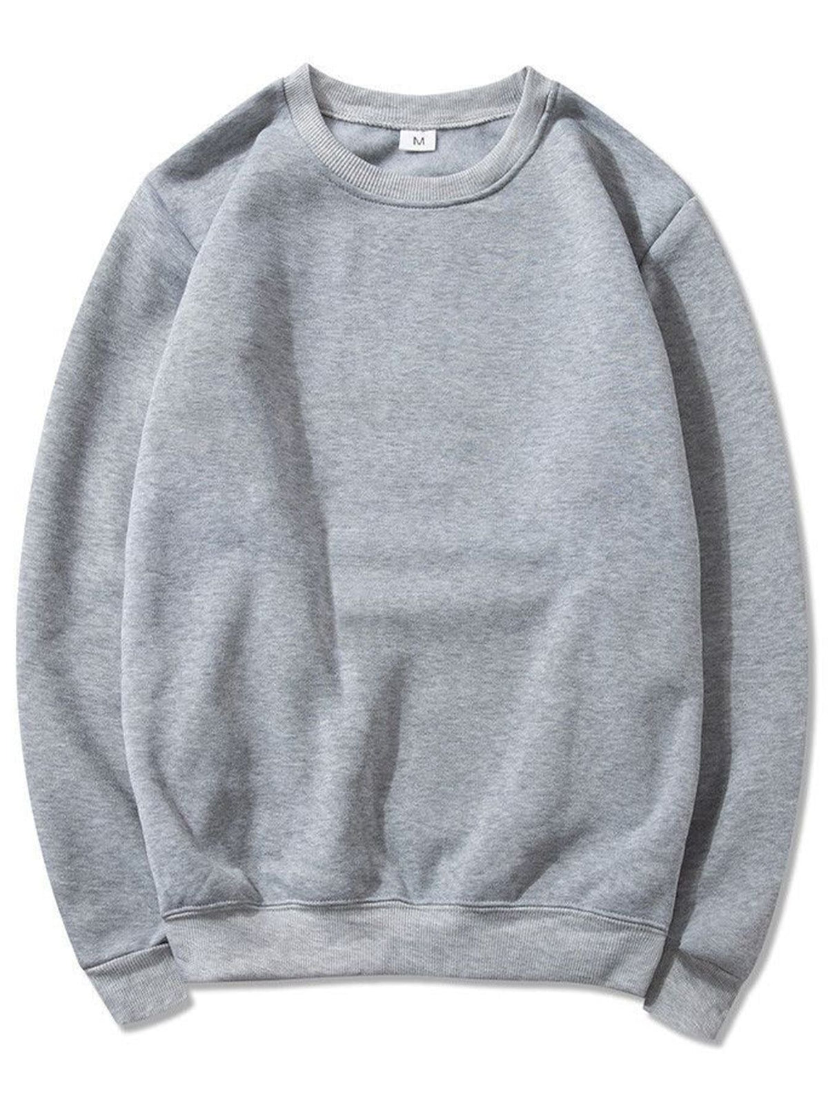 Men's Casual Loose Fleece Long Sleeve round Neck Sweatshirt Warm Sportswear for Autumn Winter Comfortable Cozy T-Shirt
