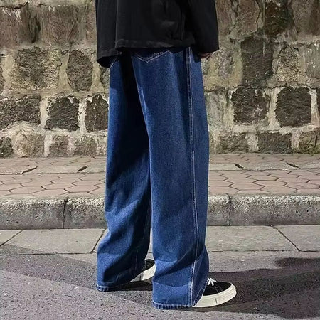 2025 autumn and winter Korean Style Straight Leg Jeans Men's Fashion Versatile Loose Thin Pants Men's Washed Retro ?