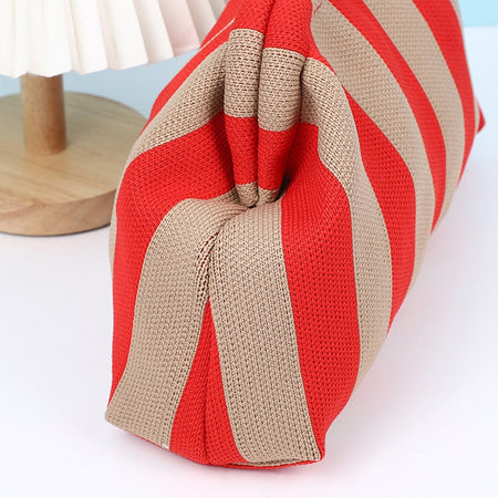 Ladies Crochet Clutch Purses Contrast Color Beach Bags Summer Woven Bags Women's Knitted Dumpling Bag Female Chic Colorblock Bag