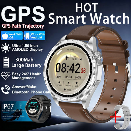 2026New Original fitness Watch G T6 Pro Smart Watch 1.50"HD AMOLED Screen GPS track Heart Rate Bluetooth Call Smartwatch for Men