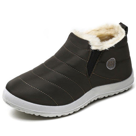 Women Boots Waterproof Winter Boots Fur Shoes Women Slip On Ankle Boots Snow Botas Mujer 2025 Winter Shoes Couple Short Boot