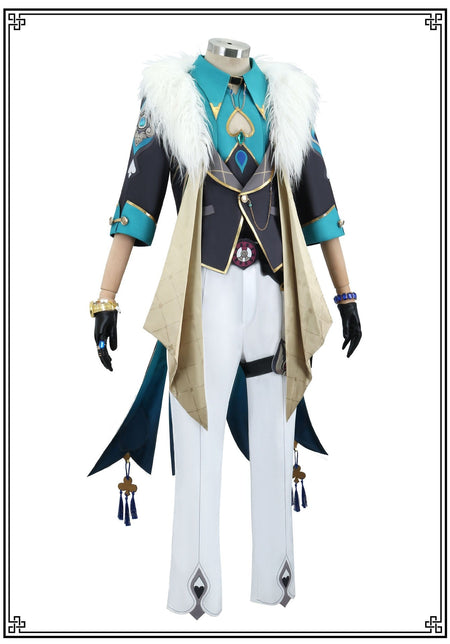 Aventurine Cosplay Costume Wig for Game Honkai: Star Rail Costume Handsome Fashion Combat Role Play Carnival Outfits with Hat