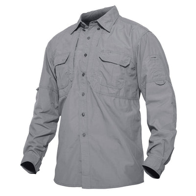 TACVASEN Mens Long Sleeve Shirts Summer Lightweight Quick Drying Shirt Hiking Nylon Shirts Long Sleeve Outdoor Work Cargo Shirts