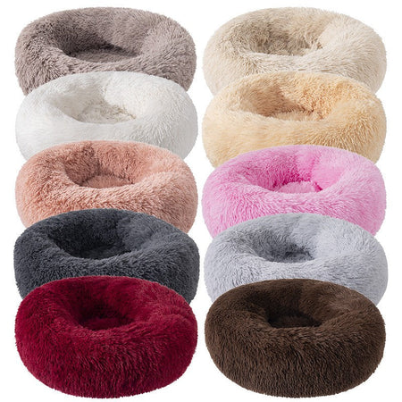 Plush Round Pet Beds for Dogs and Cats Winter Dog Mats Pet Beds Pet Supplies
