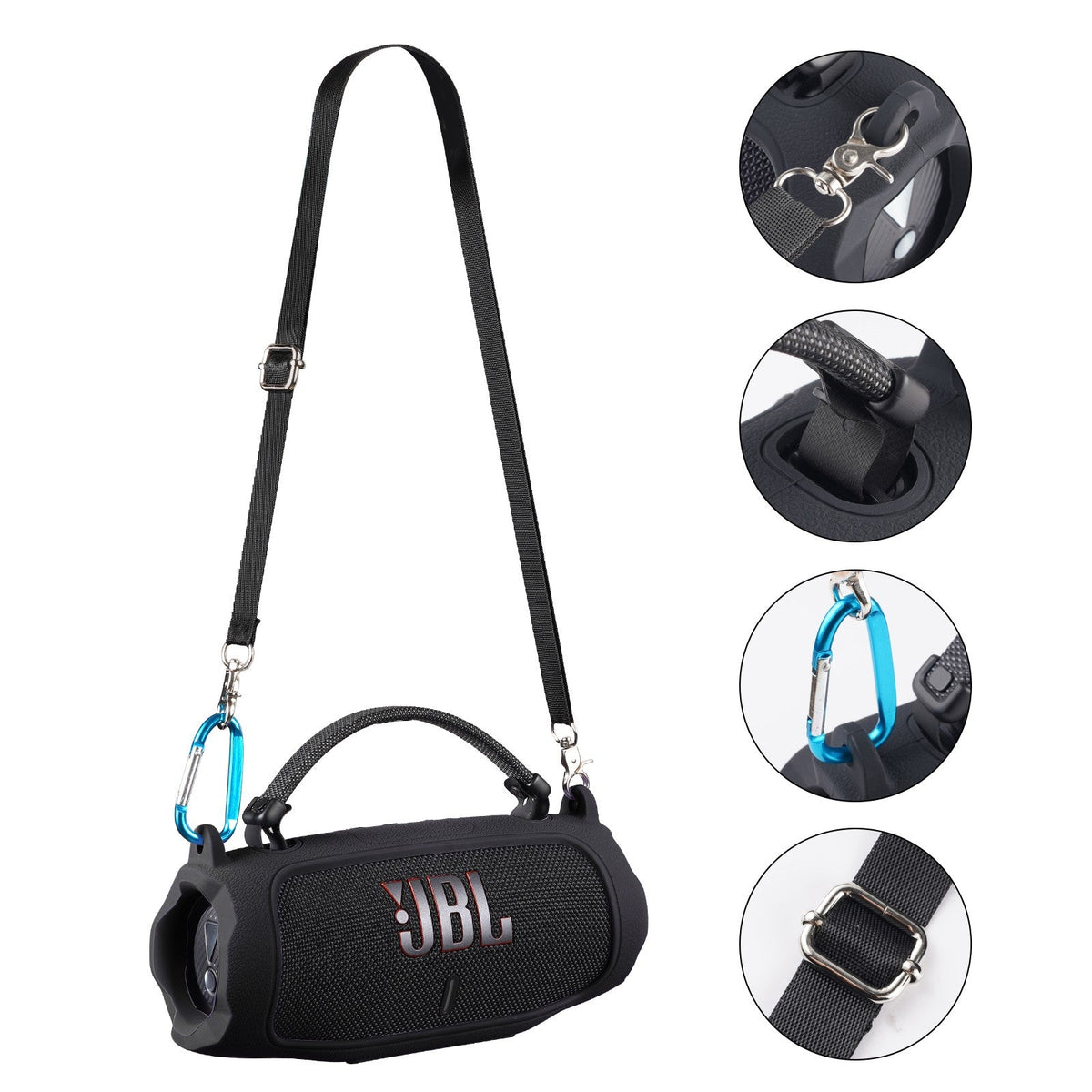 Portable Bluetooth Speaker Carry Silicone Case,Soft Protective Sleeve Cover with Shoulder Strap for JBL Charge 6 Speaker