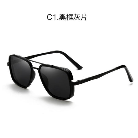 MIZHO Brand Tony Stark Iron Man Sunglasses For Men Driving Fashion COOL High Quality Driving Polarized Sun Glasses UV Protection