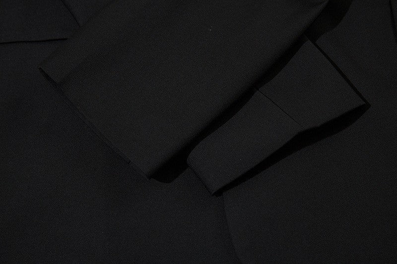 Autumn Winter Mens Fashion Metal Trim Suit Jacket Trendy Brand Solid Color Handsome Hong Kong Style Business Blazer Coat