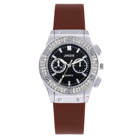 New Women Watches Fashion Silicone Quartz Watch All-Match Men's and Women's Same Diamond Watch Neutral Watch Alloy Student Watch
