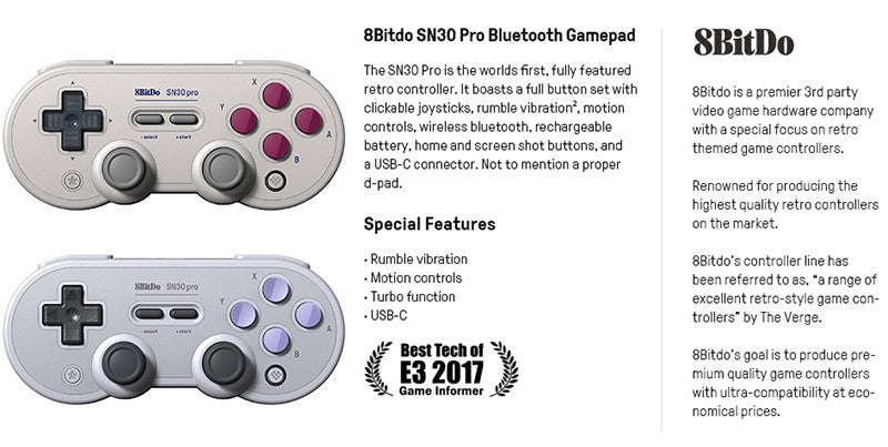8Bitdo SN30 Pro Gamepad with Hall for Nintendo Switch MacOS Android Controller Wireless Bluetooth Controller Joystick For NS OLE