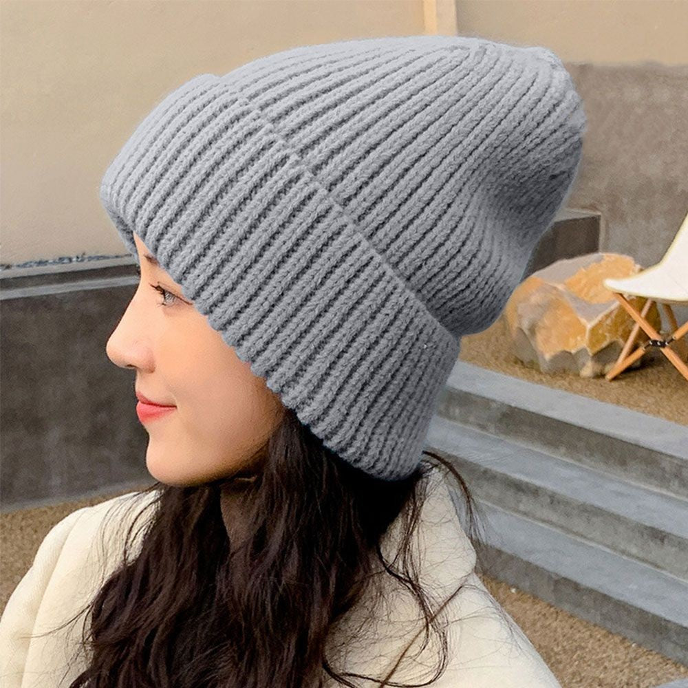 Fashion Winter Warm Hats for Women Casual Stacking Knitted Bonnet Caps Men Hats Solid Color Hip Hop Unisex Female Beanies