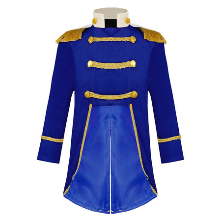 Little Boys Prince Cosplay Costume Long Sleeve Gold Fringe Braiding Velvet Tuxedo Tailcoat Royal Court Cosplay Jacket Dress Up