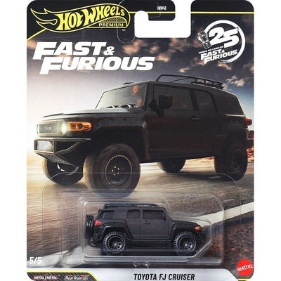 Hot Wheels Premium HNW46 Fast & Furious,Mitsubishi Eclipse Benz 500 Lykan FJ Cruiser,1:43 Diecast Collector's Gift Toys for Kids