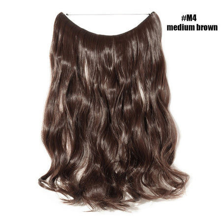 BENEHAIR Synthetic Invisible Wire No Clips In Hair Extensions Secret Fish Line Hairpieces Hair Extensions Fake Hair For Women