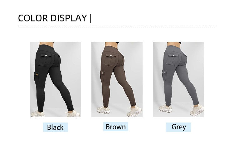 Plus Size Women's Butt Lift Leggings with Flap Pockets Women's Workout Leggings All Season All Season Casual Best Choice