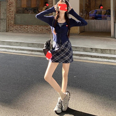 Plus Size Plus Size Plaid A- Line Mini Skirt Knee-Length Fashionable Autumn Winter Women's Clothing Chinese Style Casual Eleg...