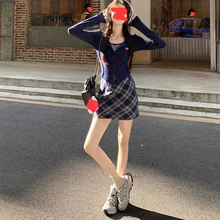 Plus Size Plus Size Plaid A- Line Mini Skirt Knee-Length Fashionable Autumn Winter Women's Clothing Chinese Style Casual Eleg...