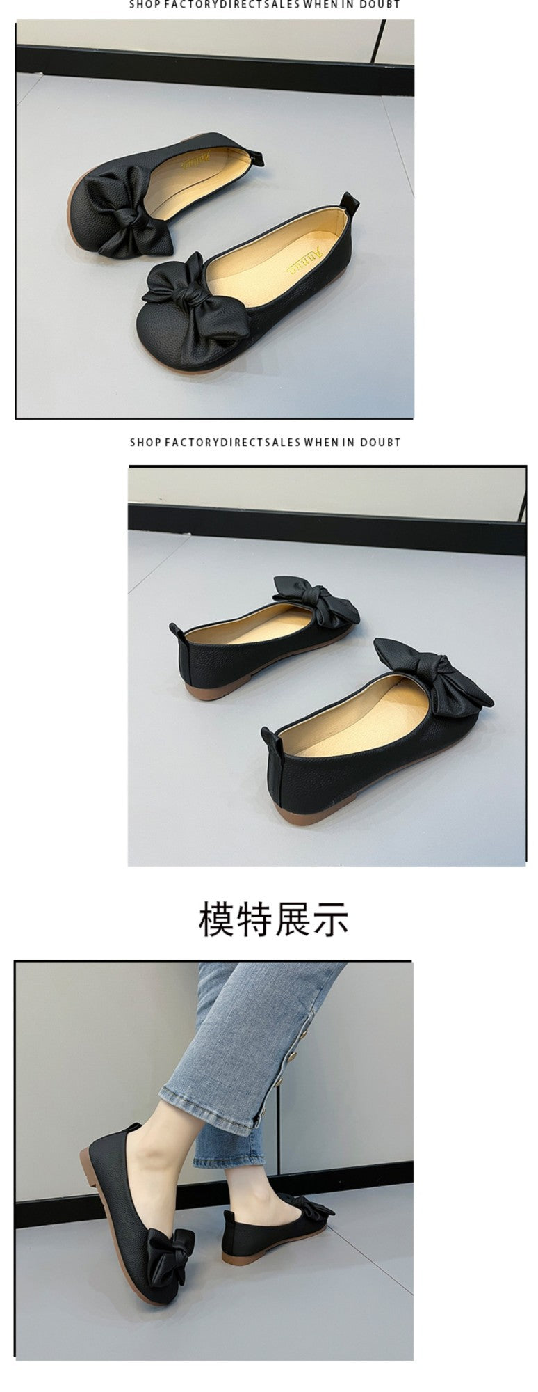 New Luxury Designer Shoes for Women Fashion Butterfly-knot Square Toe Party Leather Ballet Flats Ladies Flat Shoes Loafers Women
