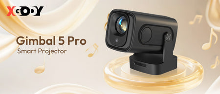 XGODY Projector 4K 350ANSI Short Throw Speaker Base Android Bluetooth WiFi Native 1080P Auto FocusHome Theater
