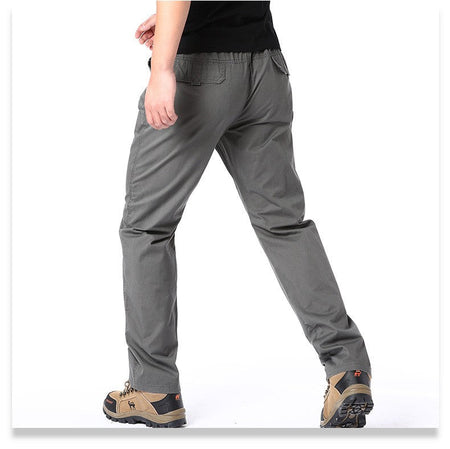 Casual Pants Men's Spring Autumn Cotton Cargo Trousers Plus Size Large Sports Pants Loose Straight Man Elastic Waist Pants