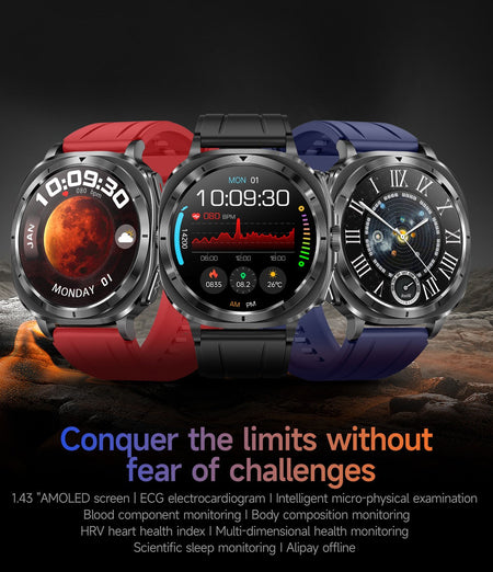 New Health Watch Uric Acid Blood Pressure Blood oxygen Body Analysis Body Fat SmartWatch ECG+PPG Bluetooth call Clock Women Men