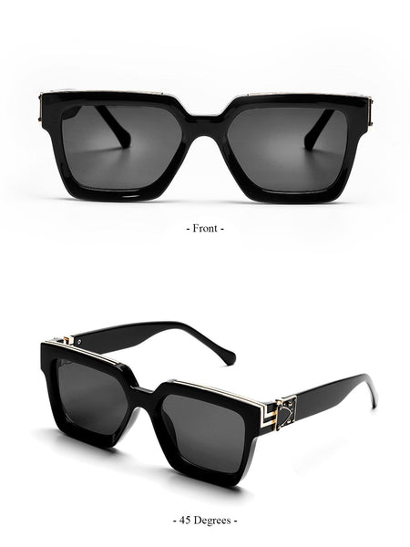 Ruiao Retro Black Millionaire Shades Luxury Sunglasses 2025 For Men Designer Famous Brand Square Sun Glasses Man Women Sunglass
