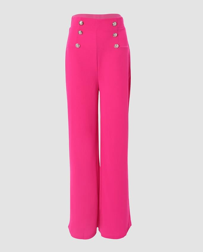 Elegant High Waist Wide Leg Bootcut Pants 2023 Summer European & American Fashion Simple Women's Flared Trousers