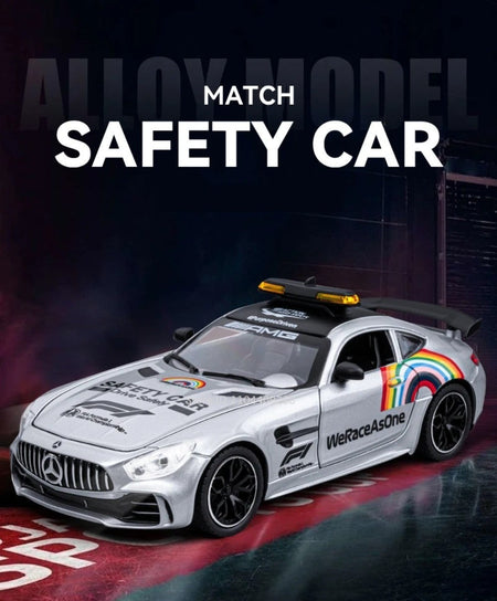 1:24 GTR F1 Safety 300SL Sport Car Model Toy Alloy Diecast Sound Light Shock Absorption Miniature Vehicle Models Collection Gift