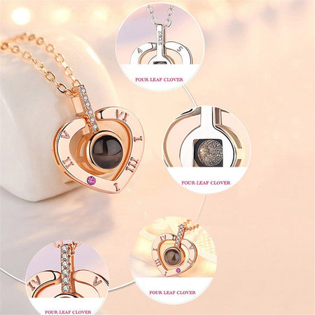 Projection Necklace 100 Languages I Love You Pendant Jewelry For Girlfriend Wife Lover Couple Creative Romantic Necklaces Gifts