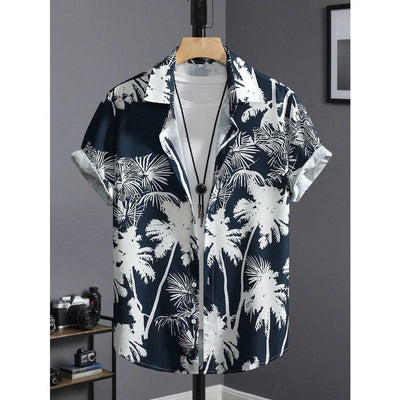 Hawaiian Shirt Man Print Casual Thin Beach Slim Fashion Shirt High Quality Luxury Black Social Vintage Funny Oversized Clothes