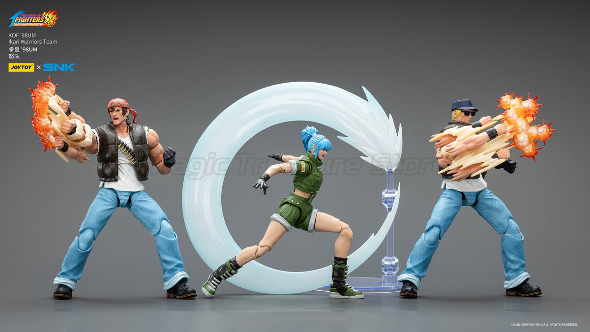 ?MT?JOYTOY 1/18 Action Figure SNK KOF'98UM Ikari Warriors Team Ralf Jones Clark Still Leona Heidern Toy Model Gift
