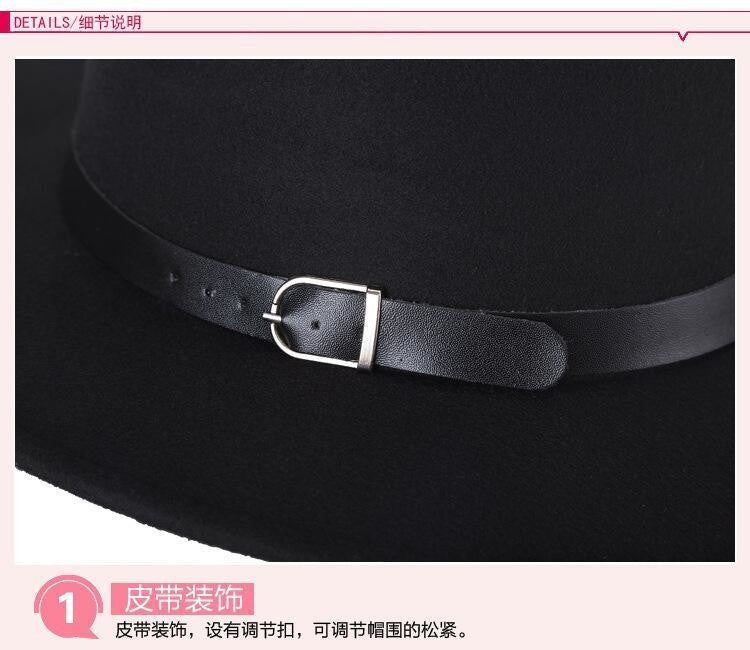 free shipping 2022 new Fashion men fedoras women's fashion jazz hat summer spring black woolen blend cap outdoor casual hat X XL