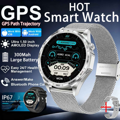 2026New Original fitness Watch G T6 Pro Smart Watch 1.50"HD AMOLED Screen GPS track Heart Rate Bluetooth Call Smartwatch for Men