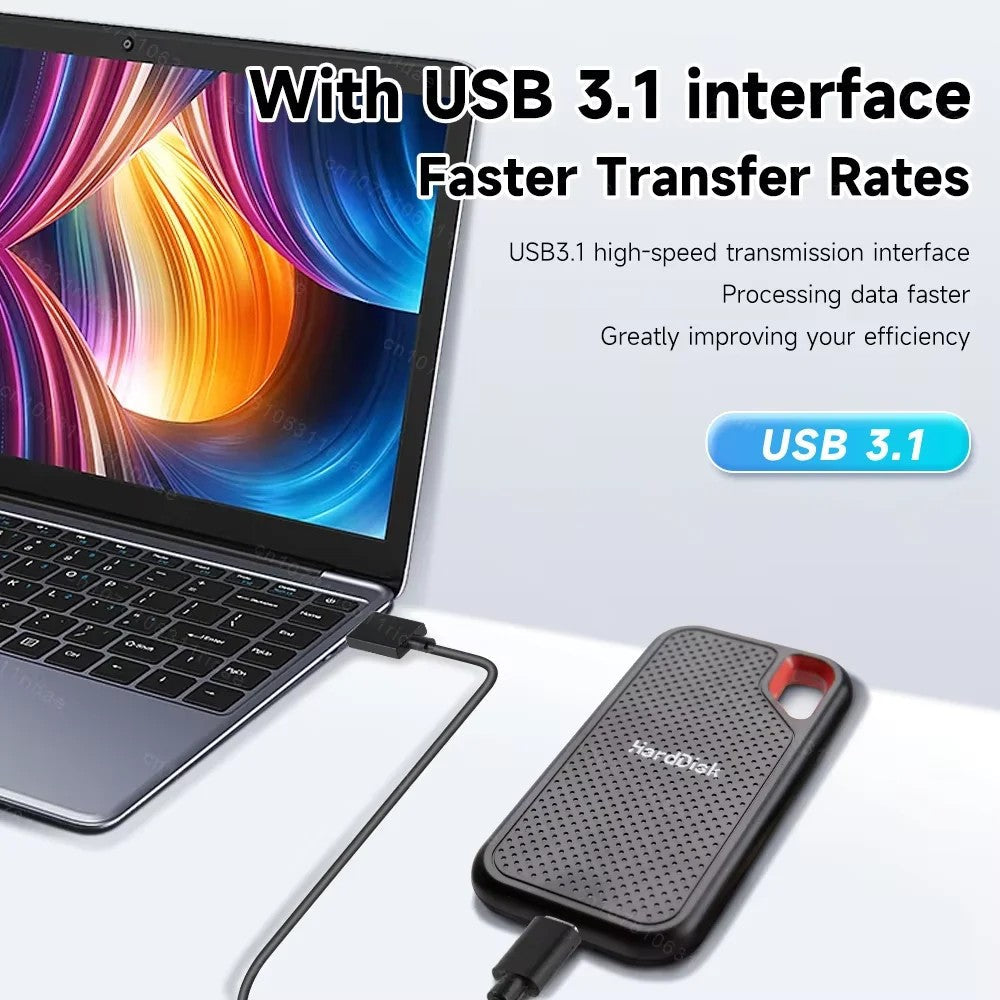 External Hard Drive 4TB Portable SSD High-speed Solid State Drive 256TB Large Capacity Hard Disk Storage Device for Laptops/Mac