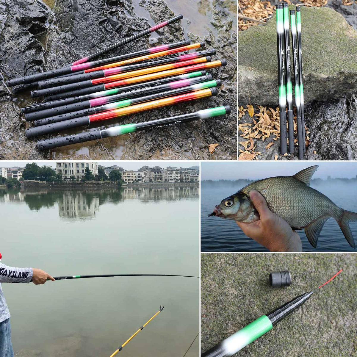 Sougayilang Fiberglass Portable Multi Section Fishing Rod 2.7-5.4m Rough and Anti Bending Opens Up A Smooth Fishing Journey
