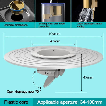 Brass Floor Drain Core Fast Drainage Insect Proof Drain Sink Shower Plug Backflow Preventer Valve Bathroom Accessories