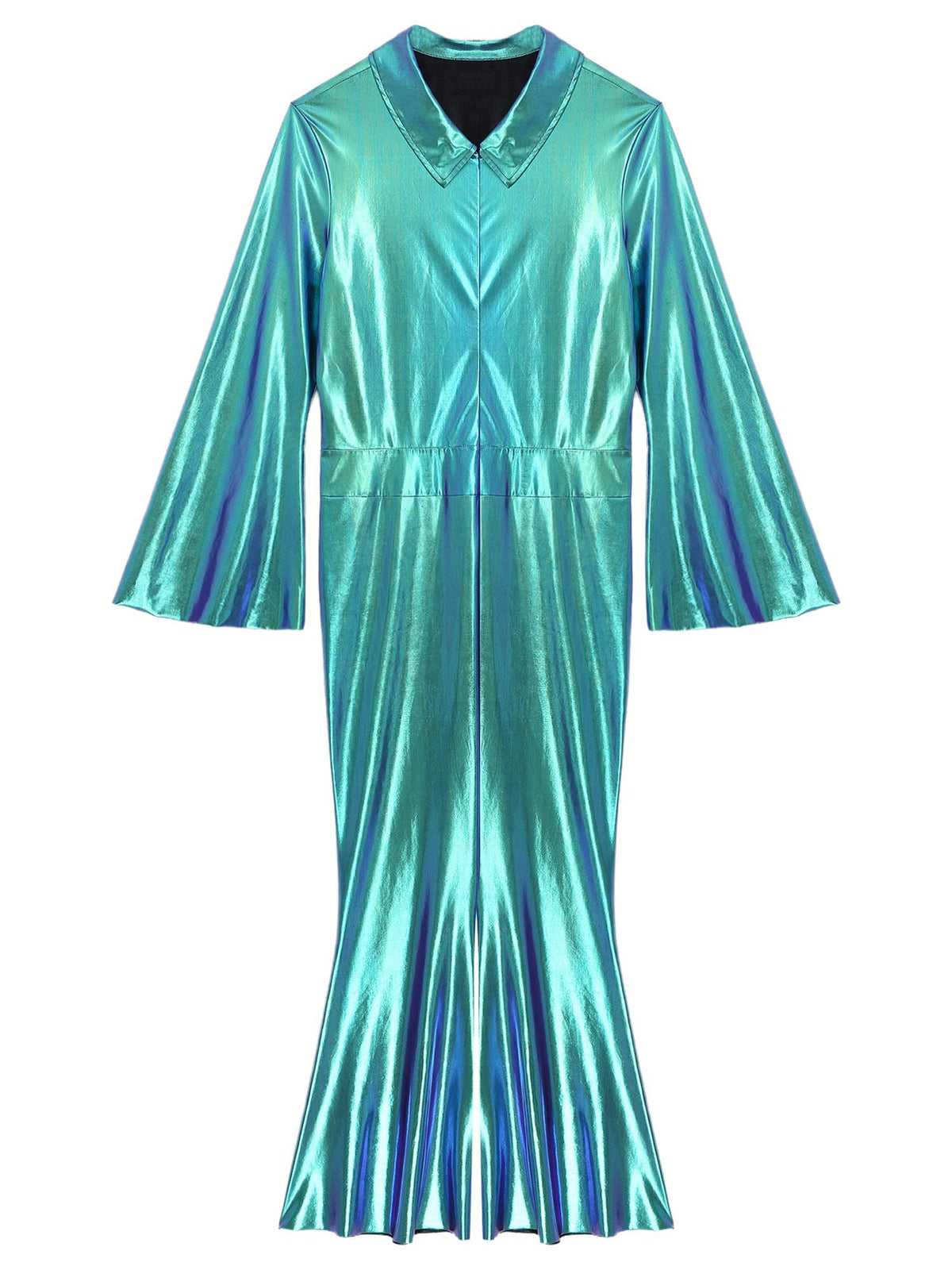 Men Bell Bottom Pants Jumpsuit Rompers Vintage 80s Disco Hippie Costume for Rock Jazz Dancewear Musical Theme Party Dress-up