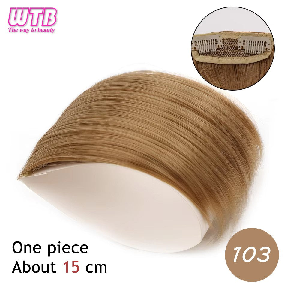 Synthetic Invisable Seamless Hair Pads Clip In One Piece 2Clips Increase hair volume Hair Extensions Top Side Cover Hairpiece