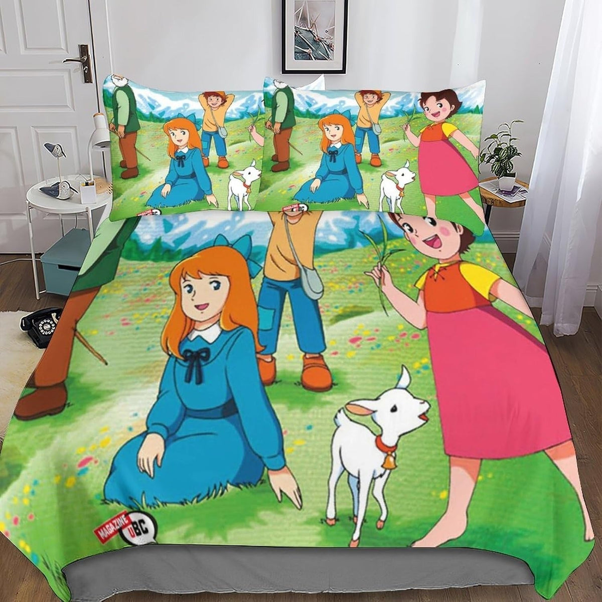 Heidi Bedding Set,Heidi The Girl From The Alps Bedding,Heidi and Family Duvet Cover Set,Bedroom Decoration